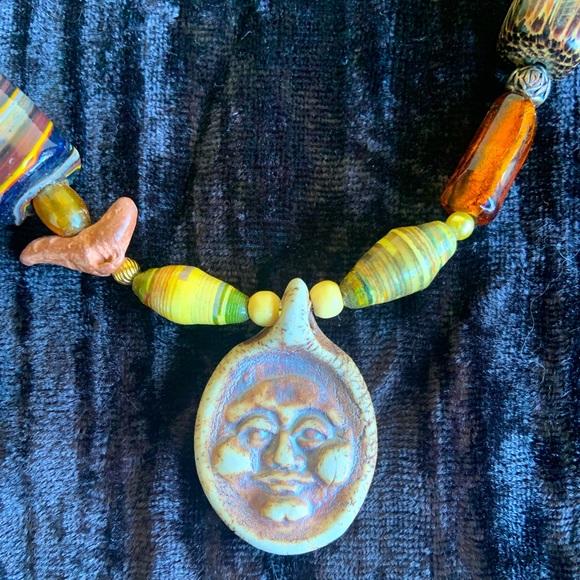 World Tribe Moon Face Necklace - Picture 1 of 6